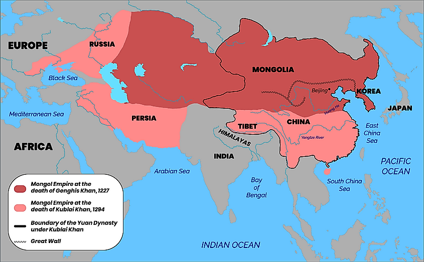 モンゴル帝国の地図