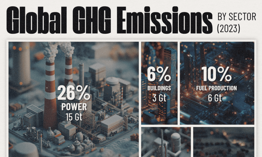 グラフ: セクター別の世界の GHG 排出量