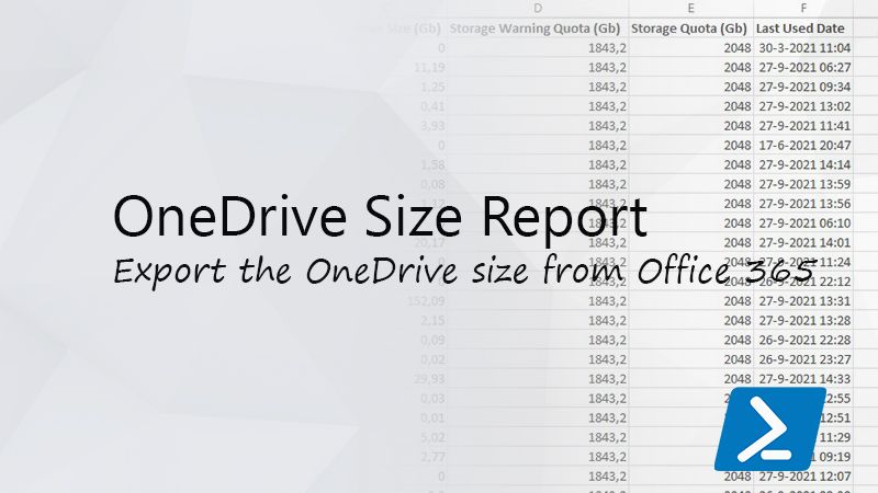 PowerShellでOneDriveストレージメトリックレポートを入手してください