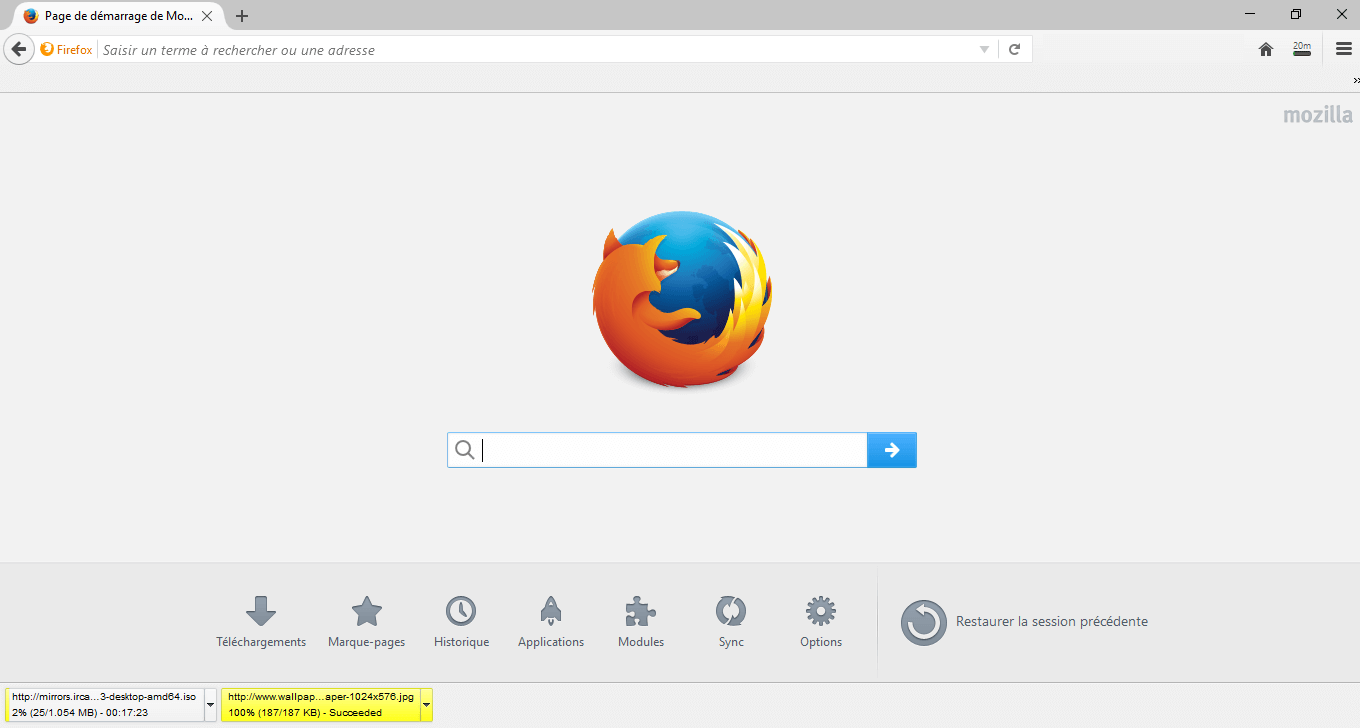 ダウンロードバー付きFirefoxのダウンロードバーを表示します