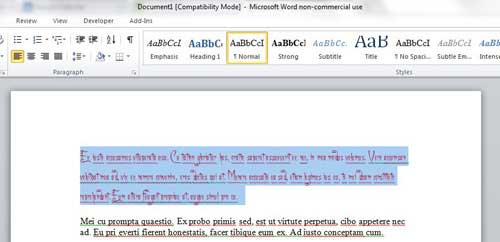 Word 2010 ですべてのテキストの書式設定をクリアする方法