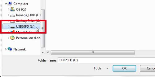 Microsoft Word 2010でフラッシュドライブに保存する方法