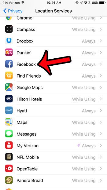 iOS 9でFacebookアプリのGPSをオフにする方法