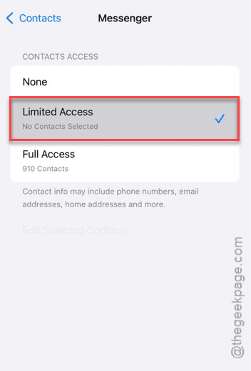 新しいアプリが iPhone の連絡先にアクセスできない