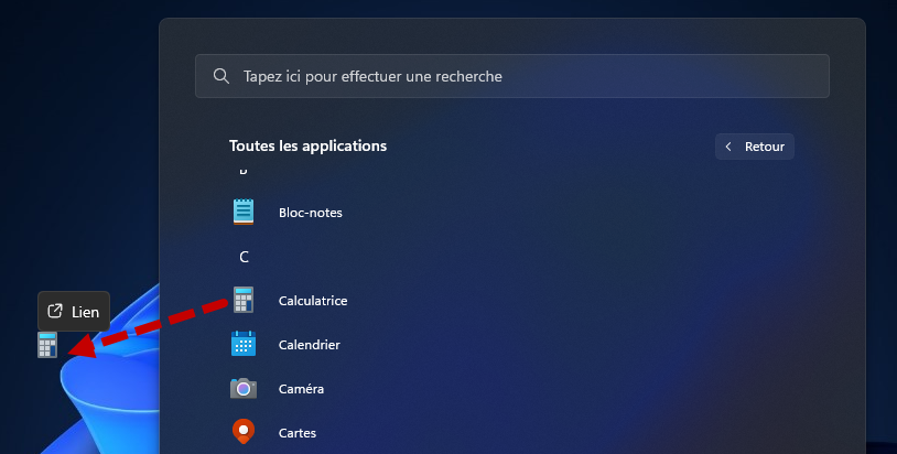 Windows11デスクトップにアプリケーションのショートカットを作成する