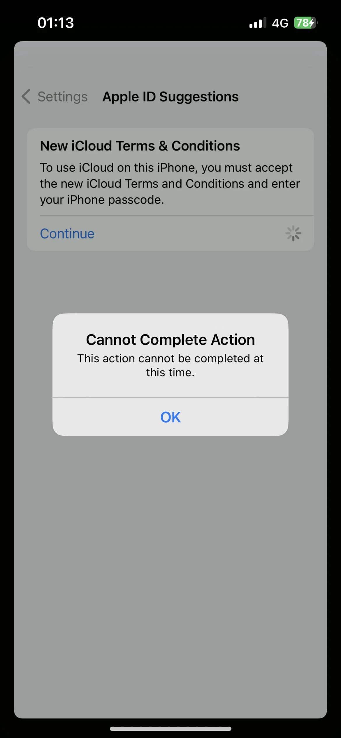 iPhone または iPad で新しい iCloud 利用規約に同意できない場合は修正してください