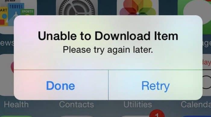 iPhoneとiPadでアイテムポップアップをダウンロードできない修正方法