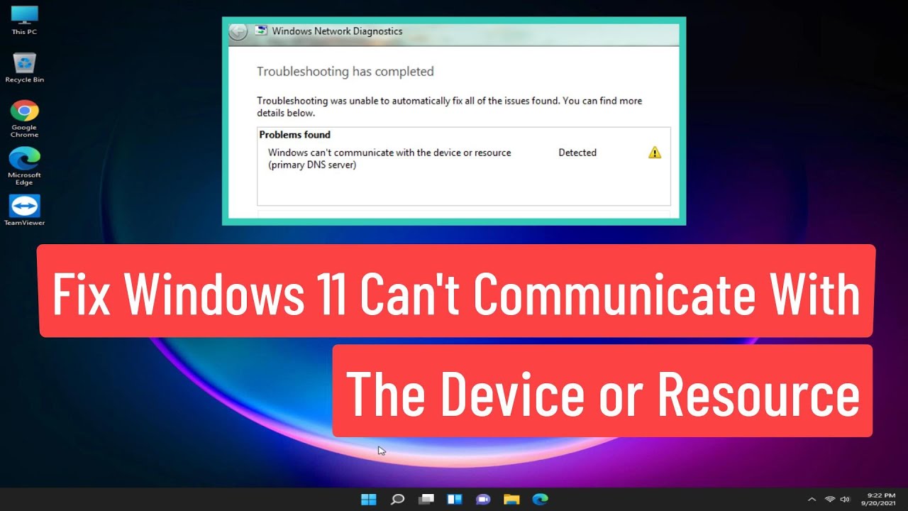 解決策: Windows 11 はサーバーと通信できません。プライマリDNS